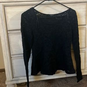 black, laced long sleeve